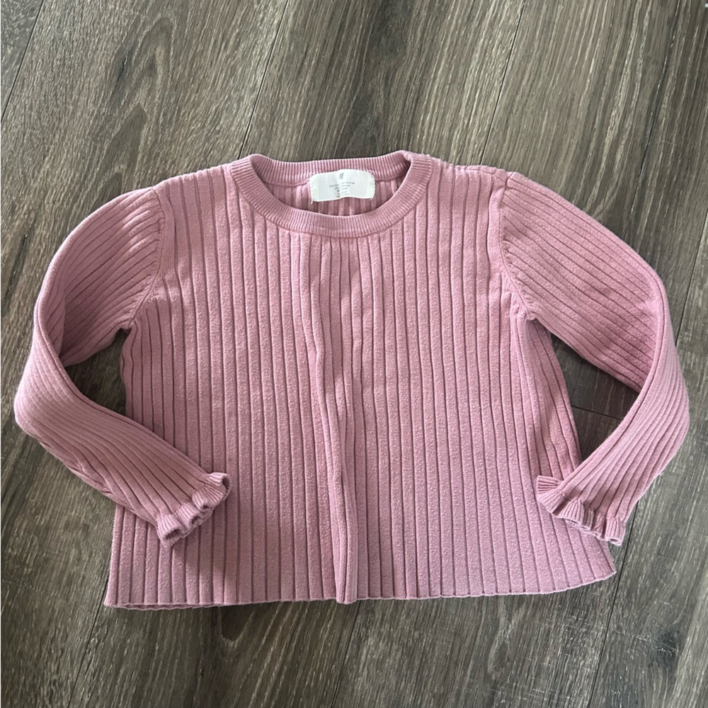 H&M girls pink sweater top size 4-6